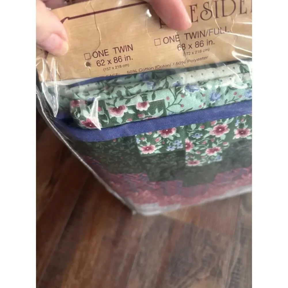 New Vintage Retro 90's Cannon Patchwork Quilt Sham Twin Grannycore Comforter